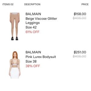 Balmain 2 piece set